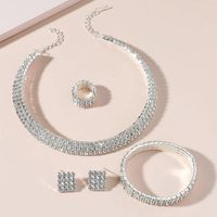 Moda Geométrico Aleación Embutido Diamantes De Imitación Mujeres Pulsera Aretes Collar sku image 6