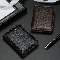 Unisex Solid Color Pu Leather Open Card Holder main image 2