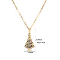 Décontractée Noël Sucré Chapeau De Noël Sapin De Noël Père Noël Le Cuivre Placage Incruster Zircon Plaqué Or 18k Pendentif main image 4