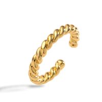 Vintage Style Simple Style Heart Shape Twist Copper 18k Gold Plated Zircon Rings In Bulk sku image 1