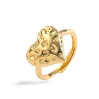 Vintage Style Simple Style Heart Shape Twist Copper 18k Gold Plated Zircon Rings In Bulk main image 5