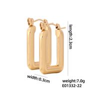 1 Pair Simple Style Round Rectangle Polishing Plating 304 Stainless Steel Earrings sku image 5