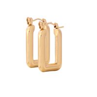 1 Pair Simple Style Round Rectangle Polishing Plating 304 Stainless Steel Earrings main image 7