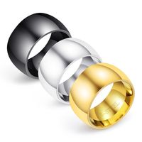 Classic Style Solid Color Titanium Steel Plating Gold Plated Men's Rings main image 1
