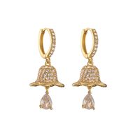 1 Pair Casual Christmas Sweet Christmas Hat Christmas Tree Santa Claus Plating Hollow Out Inlay Copper Zircon 18k Gold Plated Drop Earrings main image 10