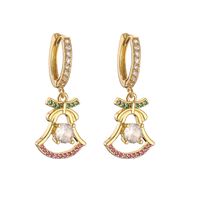 1 Pair Casual Christmas Sweet Christmas Hat Christmas Tree Santa Claus Plating Hollow Out Inlay Copper Zircon 18k Gold Plated Drop Earrings sku image 1