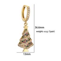 1 Pair Casual Christmas Sweet Christmas Hat Christmas Tree Santa Claus Plating Hollow Out Inlay Copper Zircon 18k Gold Plated Drop Earrings main image 4