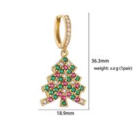 1 Pair Casual Christmas Sweet Christmas Hat Christmas Tree Santa Claus Plating Hollow Out Inlay Copper Zircon 18k Gold Plated Drop Earrings main image 2