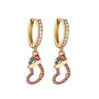 1 Pair Ig Style Cute Sweet Christmas Hat Christmas Tree Santa Claus Plating Hollow Out Inlay Copper Zircon 18k Gold Plated Hoop Earrings main image 10
