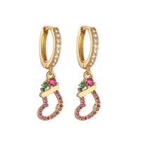 1 Pair Ig Style Cute Sweet Christmas Hat Christmas Tree Santa Claus Plating Hollow Out Inlay Copper Zircon 18k Gold Plated Hoop Earrings sku image 3