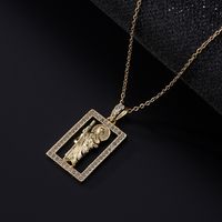 Vintage Style Virgin Mary Copper Plating Inlay Zircon Women's Pendant Necklace main image 4