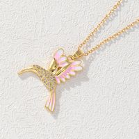 Vintage Style Bird Copper Plating Inlay Rhinestones Pendant Necklace sku image 1