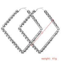 1 Pair Casual Hip-hop Retro Solid Color Rhombus Plating Inlay Glass Copper Alloy Rhinestones Silver Plated Drop Earrings main image 2