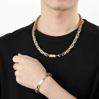Hip-Hop Punk Geometric Titanium Steel Plating 18K Gold Plated Men's Necklace main image 1