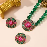 Ethnic Style Round Alloy Plating Inlay Rhinestones Gold Plated Women's Jewelry Set sku image 3