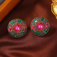 Ethnic Style Round Alloy Plating Inlay Rhinestones Gold Plated Women's Jewelry Set sku image 1