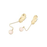 1 Pair Elegant Solid Color Plating Inlay Copper Natural Stone Silver Plated Ear Hook main image 3