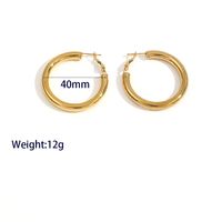1 Pair Casual Vacation Classic Style Circle Solid Color Plating 304 Stainless Steel 18K Gold Plated Hoop Earrings main image 10