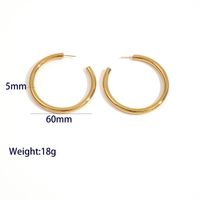 1 Pair Casual Vacation Classic Style Circle Solid Color Plating 304 Stainless Steel 18K Gold Plated Hoop Earrings main image 8