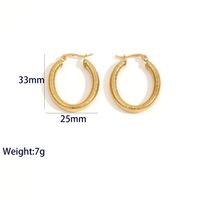 1 Pair Casual Vacation Classic Style Circle Solid Color Plating 304 Stainless Steel 18K Gold Plated Hoop Earrings main image 5