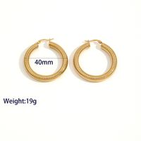 1 Pair Casual Vacation Classic Style Circle Solid Color Plating 304 Stainless Steel 18K Gold Plated Hoop Earrings main image 4