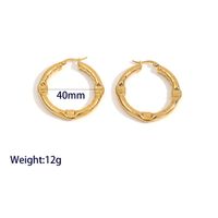 1 Pair Casual Vacation Classic Style Circle Solid Color Plating 304 Stainless Steel 18K Gold Plated Hoop Earrings main image 2