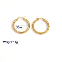 1 Pair Casual Vacation Classic Style Circle Solid Color Plating 304 Stainless Steel 18K Gold Plated Hoop Earrings sku image 7