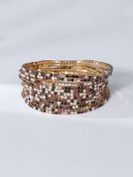 Classic Style Geometric Alloy Inlay Artificial Crystal Rhinestones Gold Plated Women's Bracelets main image 3