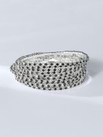 Vacation Classic Style Shiny Geometric Alloy Plating Inlay Rhinestones Silver Plated Women's Bracelets main image 4