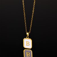 Stainless Steel Artistic Simple Style Casual Plating Letter Pendant Necklace sku image 2