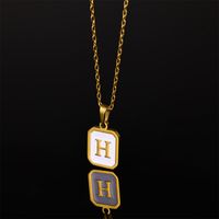 Stainless Steel Artistic Simple Style Casual Plating Letter Pendant Necklace sku image 7