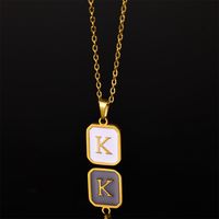 Stainless Steel Artistic Simple Style Casual Plating Letter Pendant Necklace sku image 9