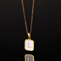 Stainless Steel Artistic Simple Style Casual Plating Letter Pendant Necklace sku image 10