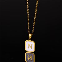 Stainless Steel Artistic Simple Style Casual Plating Letter Pendant Necklace sku image 12