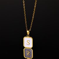 Stainless Steel Artistic Simple Style Casual Plating Letter Pendant Necklace sku image 13