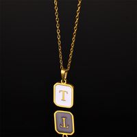 Stainless Steel Artistic Simple Style Casual Plating Letter Pendant Necklace sku image 14