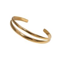 Retro Roman Style Solid Color 304 Stainless Steel 18K Gold Plated Bangle In Bulk main image 2