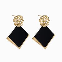 1 Pair Vintage Style Square Plating Alloy Gold Plated Ear Studs main image 2