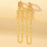 1 Pair Simple Style Solid Color Rectangle Plating Alloy 14k Gold Plated Drop Earrings main image 1