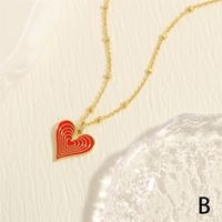 Simple Style Heart Shape Copper Enamel Plating 18k Gold Plated Pendant Necklace main image 7