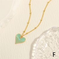 Simple Style Heart Shape Copper Enamel Plating 18k Gold Plated Pendant Necklace sku image 5