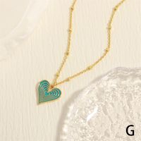 Simple Style Heart Shape Copper Enamel Plating 18k Gold Plated Pendant Necklace sku image 6
