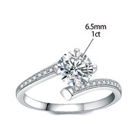 Romantisch Einfacher Stil Glänzend Geometrisch Sterling Silber Gra Überzug Inlay Moissanit Ringe sku image 1