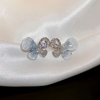 1 Pair Vintage Style Butterfly Plating Inlay Alloy Zircon Silver Plated Ear Studs main image 3