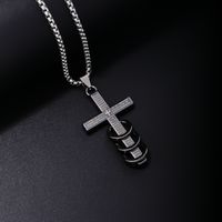 Hip-hop Vintage Style Cross Stainless Steel Alloy Plating Men's Pendant Necklace main image 4