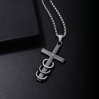 Hip-hop Vintage Style Cross Stainless Steel Alloy Plating Men's Pendant Necklace main image 3