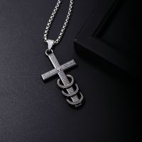 Hip-hop Vintage Style Cross Stainless Steel Alloy Plating Men's Pendant Necklace main image 1