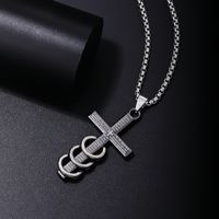 Hip-hop Vintage Style Cross Stainless Steel Alloy Plating Men's Pendant Necklace main image 2