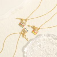 Hip-hop Simple Style Key Lock Copper 18k Gold Plated Zircon Pendant Necklace In Bulk main image 3