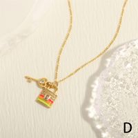 Hip-hop Simple Style Key Lock Copper 18k Gold Plated Zircon Pendant Necklace In Bulk main image 8